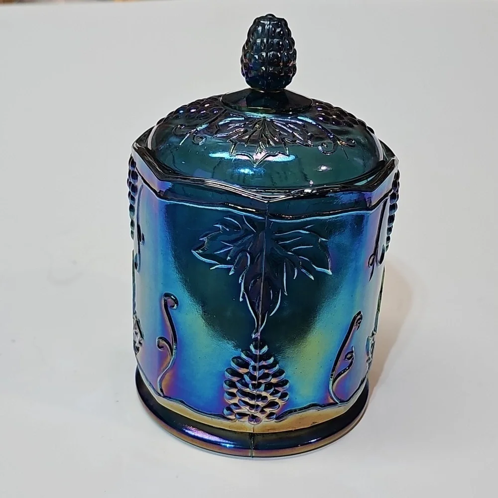 Vintage Indiana Glass Blue Carnival Glass 
